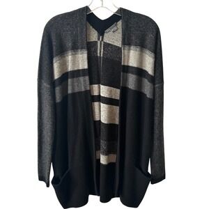 Vince Women's Grey and Black Wool Cashmere Blend Open‎ Cardigan in Size XS